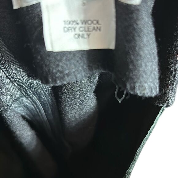 SOLD design lab wool lambskin leather winter maxi skirt 4 black quiet luxury - Picture 5 of 7